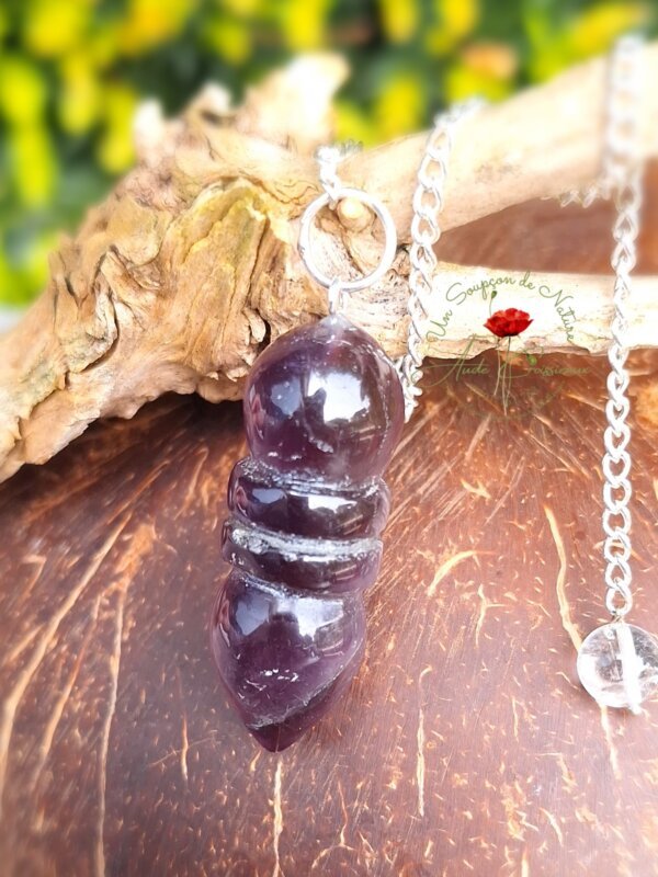 Pendule Egyptien en Améthyste chevron