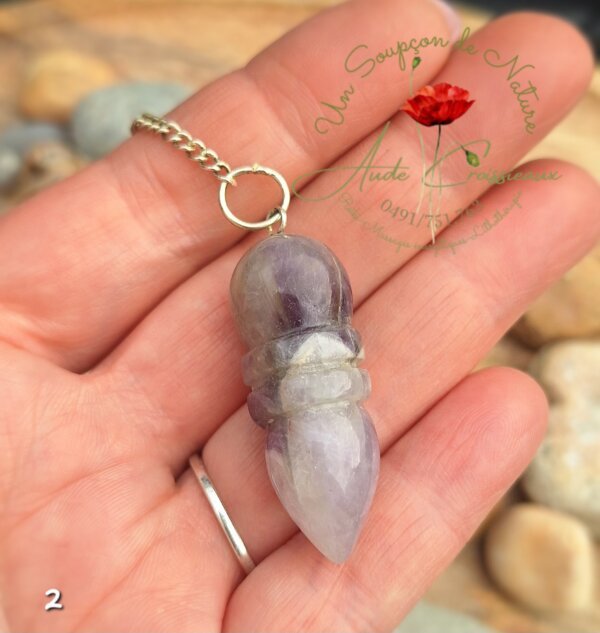 Pendule Egyptien en Améthyste chevron