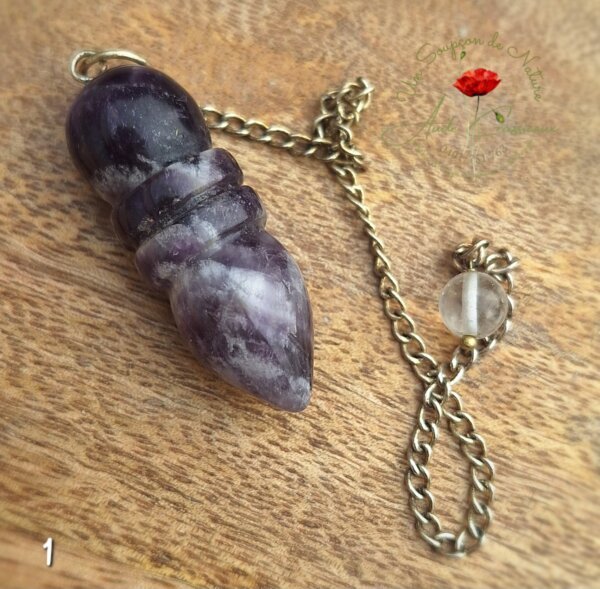 Pendule Egyptien en Améthyste chevron