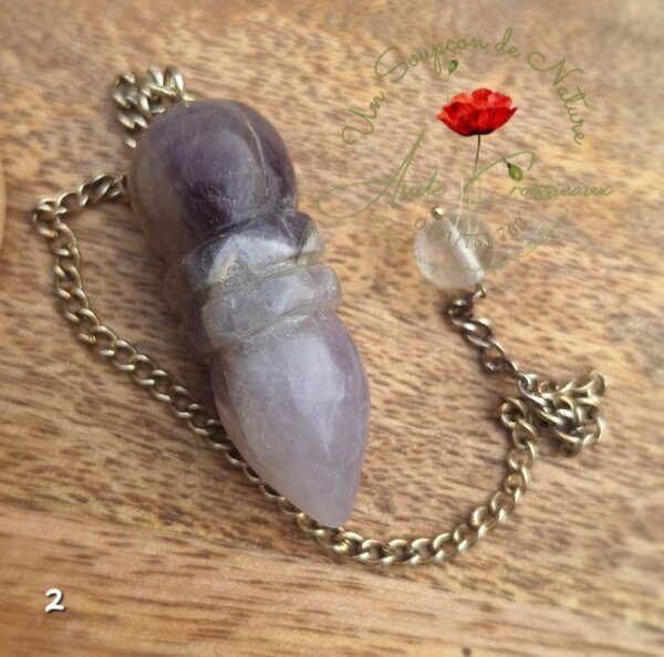 Pendule Egyptien en Améthyste chevron