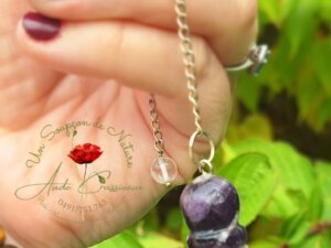 Pendule Egyptien en Améthyste chevron