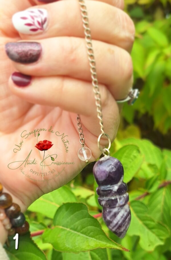 Pendule Egyptien en Améthyste chevron