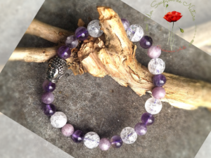 Lépidolite, Améthyste et Quartz Crack