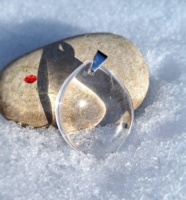 Pendentif losange en Cristal de Roche 35 à 45 mm sans chaine