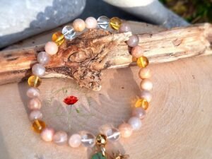 Bracelet Douceur de Miel - Pierre de Lune et Ambre