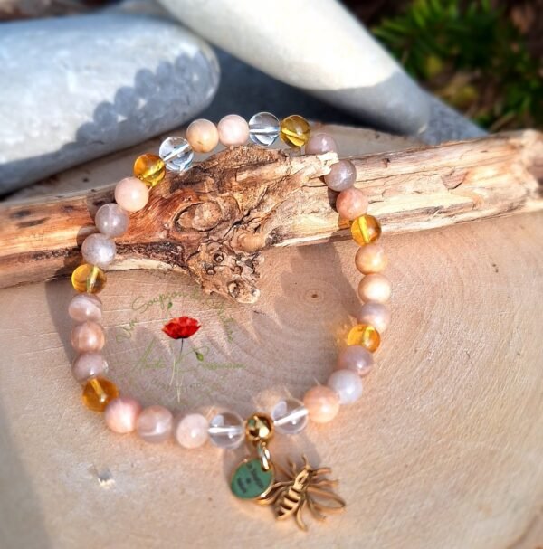 Bracelet Douceur de Miel - Pierre de Lune et Ambre