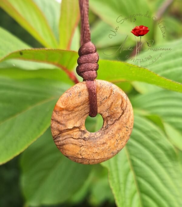Pendentif DONUTS en jaspe paysage